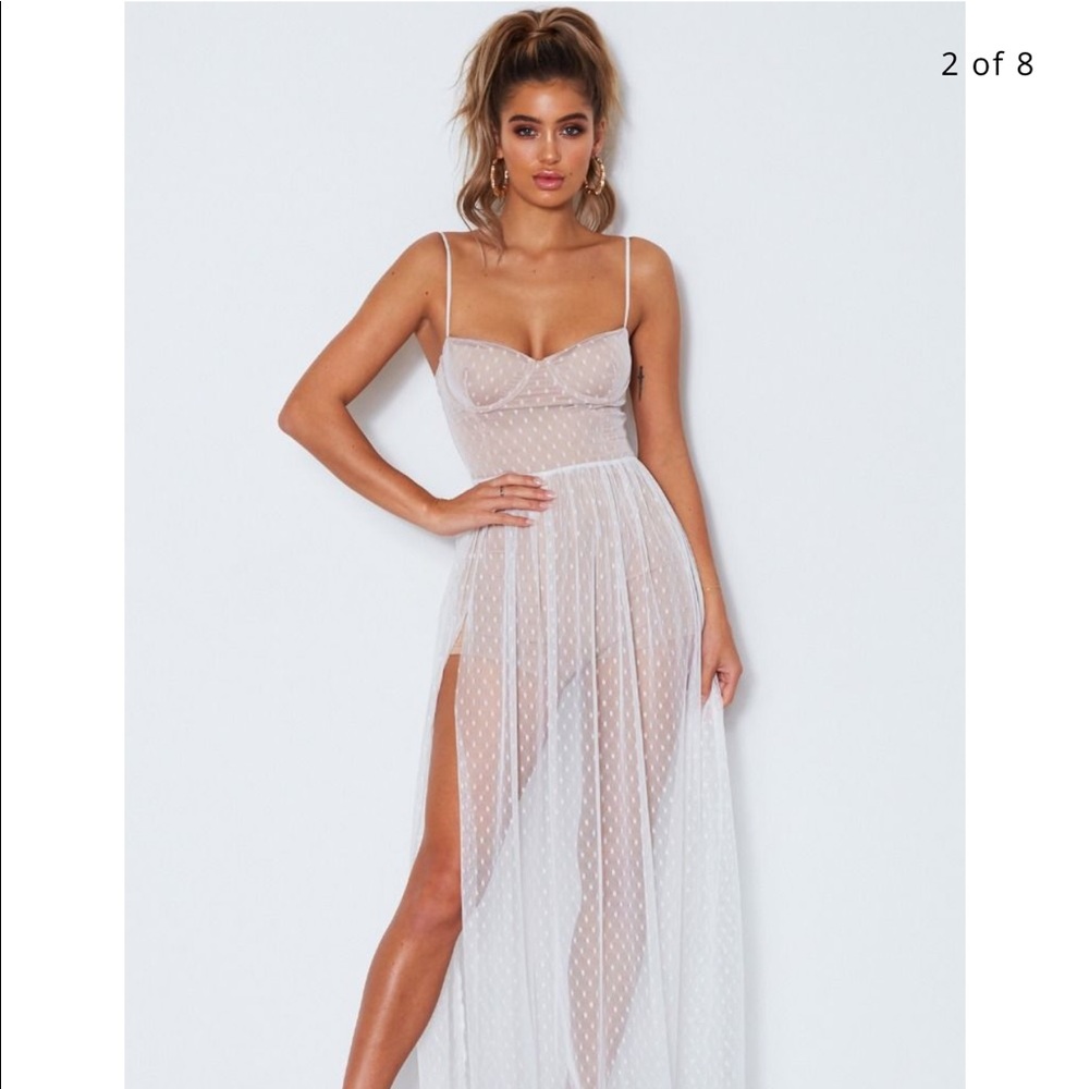 Mesh White Fox dress